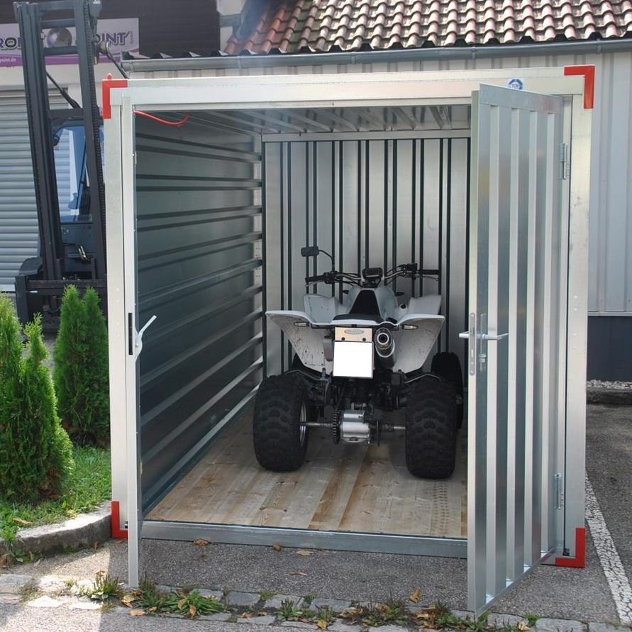 Lagercontainer LC2, verzinkt, mit Doppelflügeltür, H 2190 x B 2180 x T 2230 mm – Bild 2