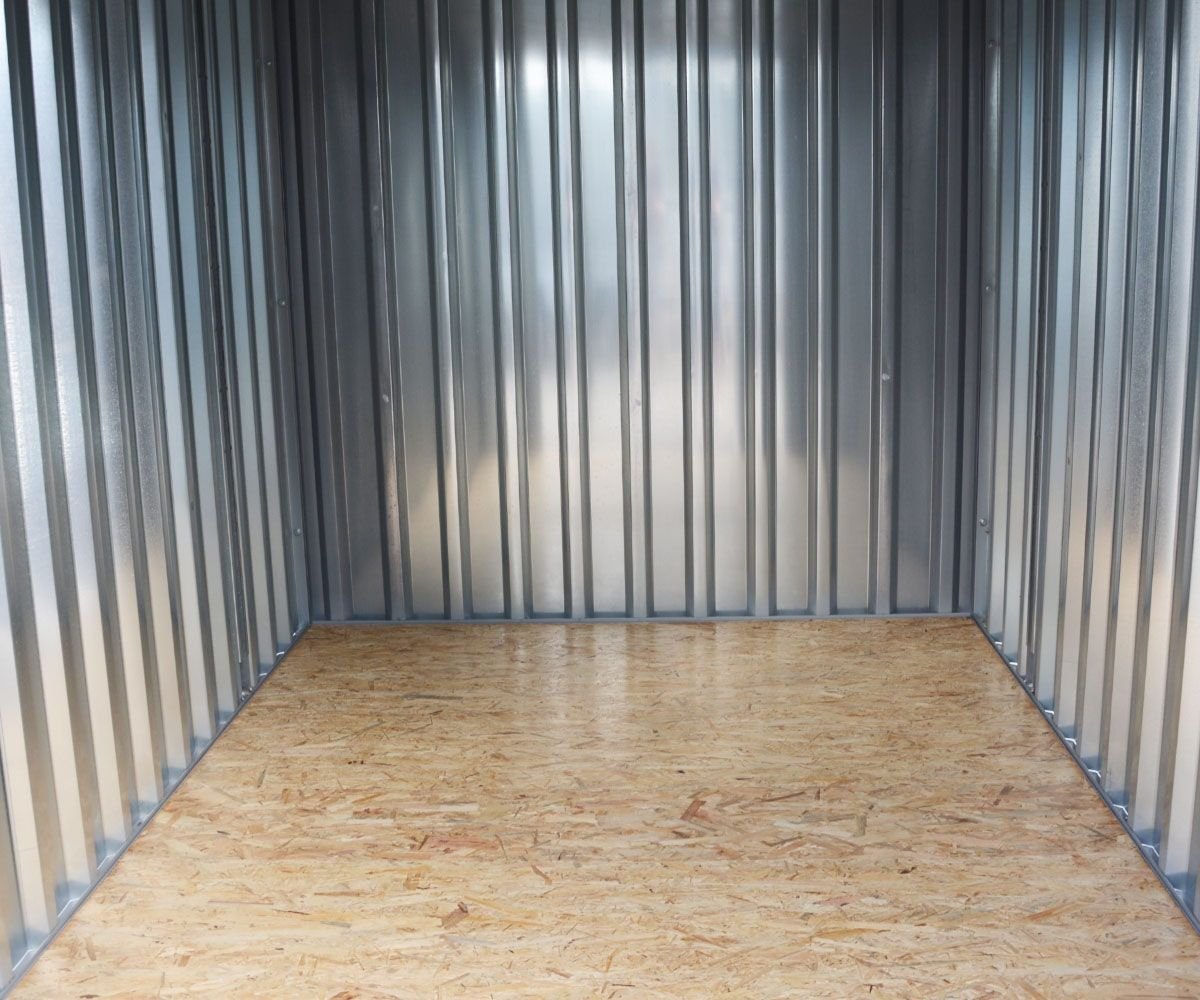 Container MC2, lackiert RAL 7021 Schwarzgrau, H 2090 x B 2142 x T 2022 mm, Tür stirnseitig zweiflügelig – Bild 2
