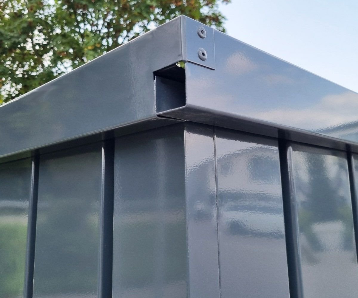 Materialcontainer MC6, lackiert RAL 7016 Anthrazitgrau, H 2090 x B 2142 x T 5882 mm, Tür längsseitig zweiflügelig – Bild 6