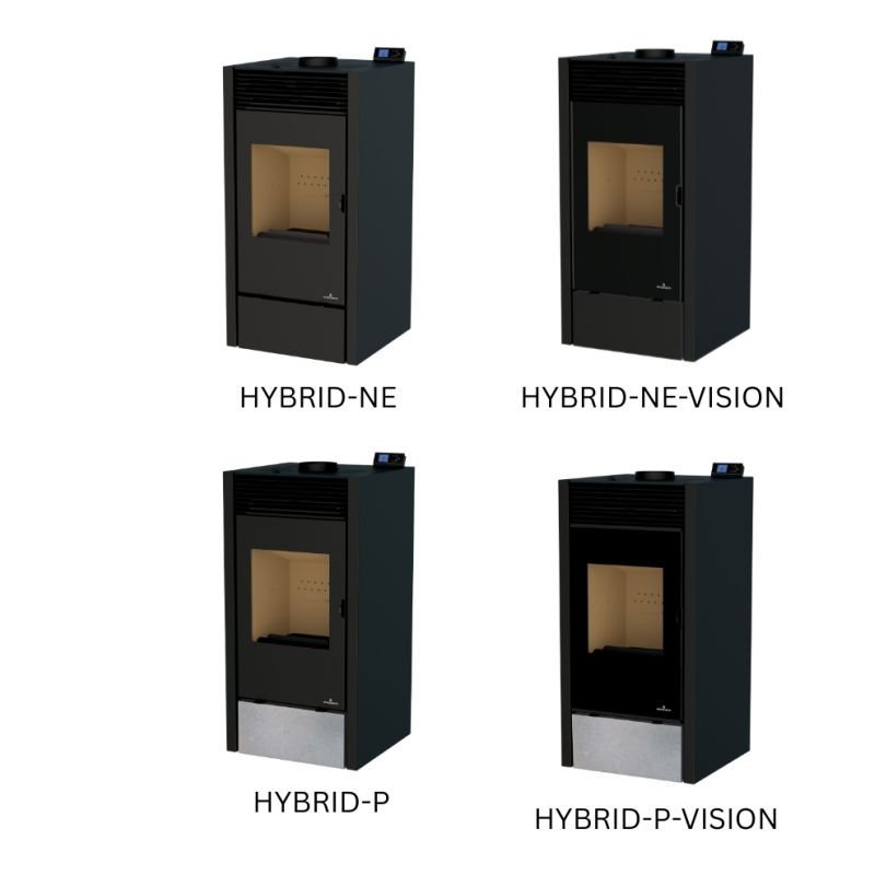 Poêle mixte hybride ventilé bois granules – BRONPI Hybrid 10 kW – Image 4