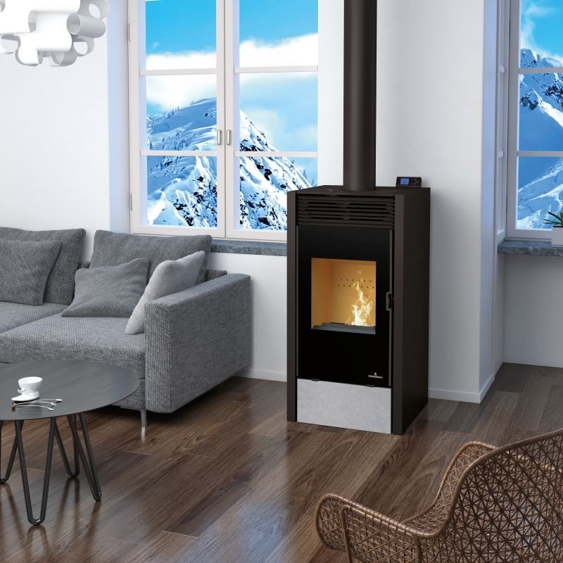 Poêle mixte hybride ventilé bois granules – BRONPI Hybrid 10 kW – Image 5