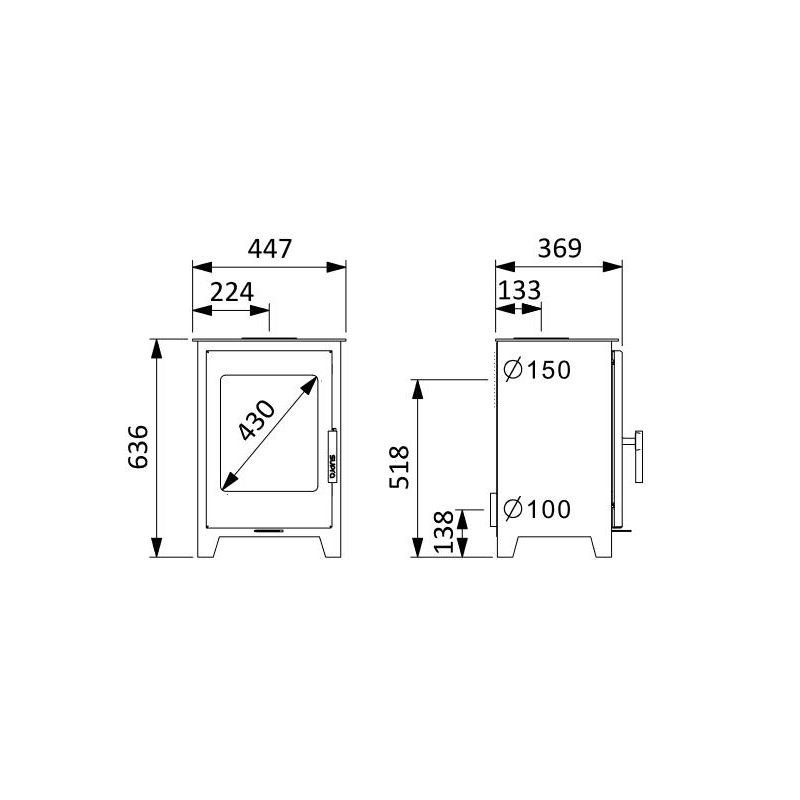 Poêle à bois étanche en fonte – SUPRA Oscar 4.8 kW – Image 6