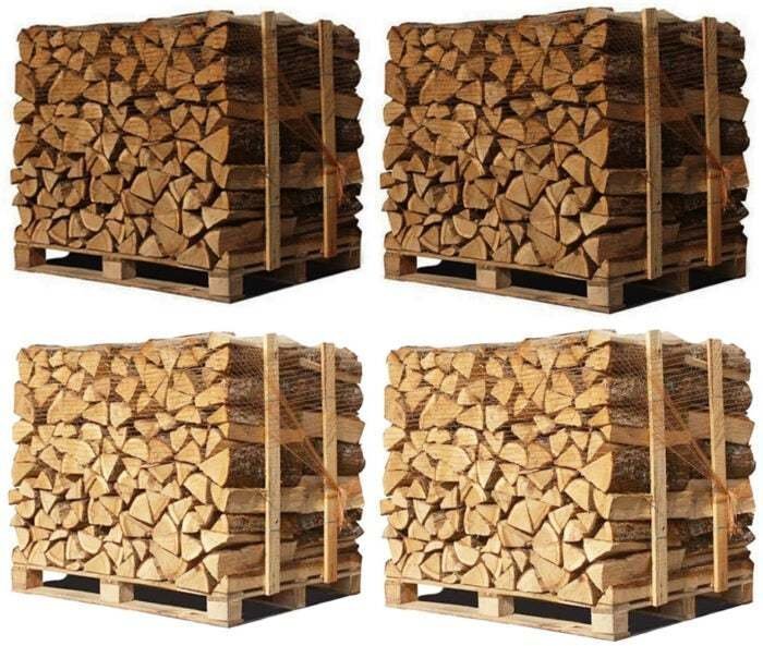 4 x Palettes (2 chêne blanc + 2 Hêtre/Charme) – Bûches de 40 cm