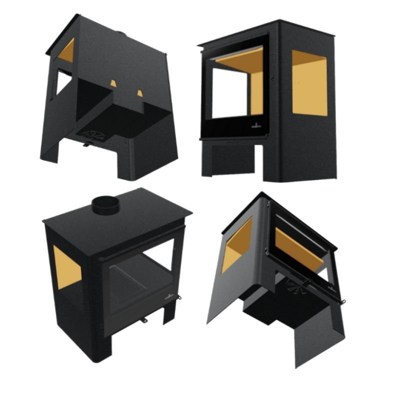 Poêle à bois 3 vitres raccordable – BRONPI Loreto 10 kW – Image 7