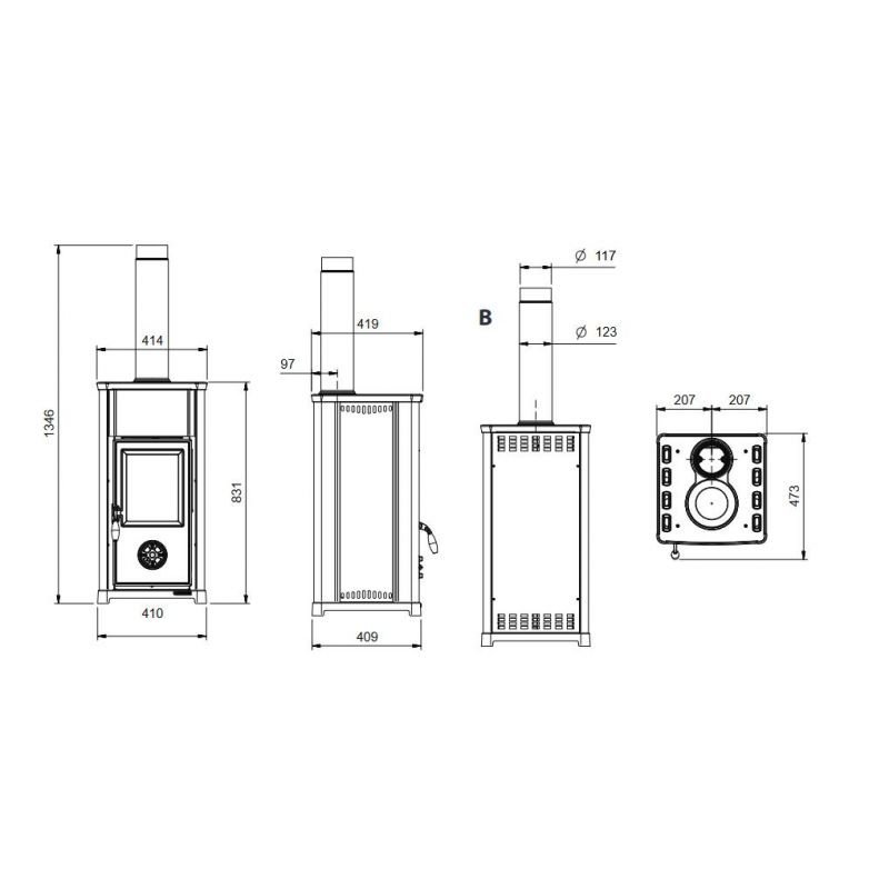 Poêle à bois – LA NORDICA Tea.16 7 kW – Image 4