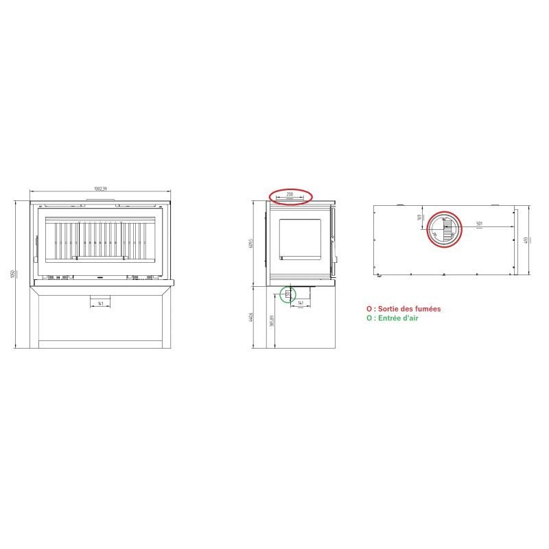 Poêle à bois raccordable 3 vitres avec bûcher – FIREMATIC Calgary – L 13.5 kW – Image 6