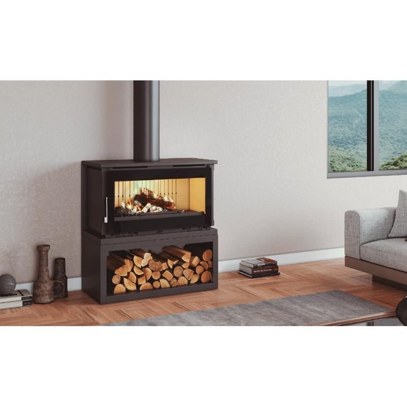 Poêle à bois raccordable avec bûcher – FIREMATIC Toronto – S 12.6 kW – Image 2