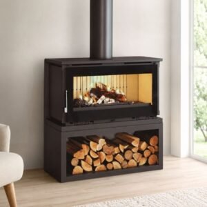 Poêle à bois raccordable avec bûcher – FIREMATIC Toronto – S 12.6 kW