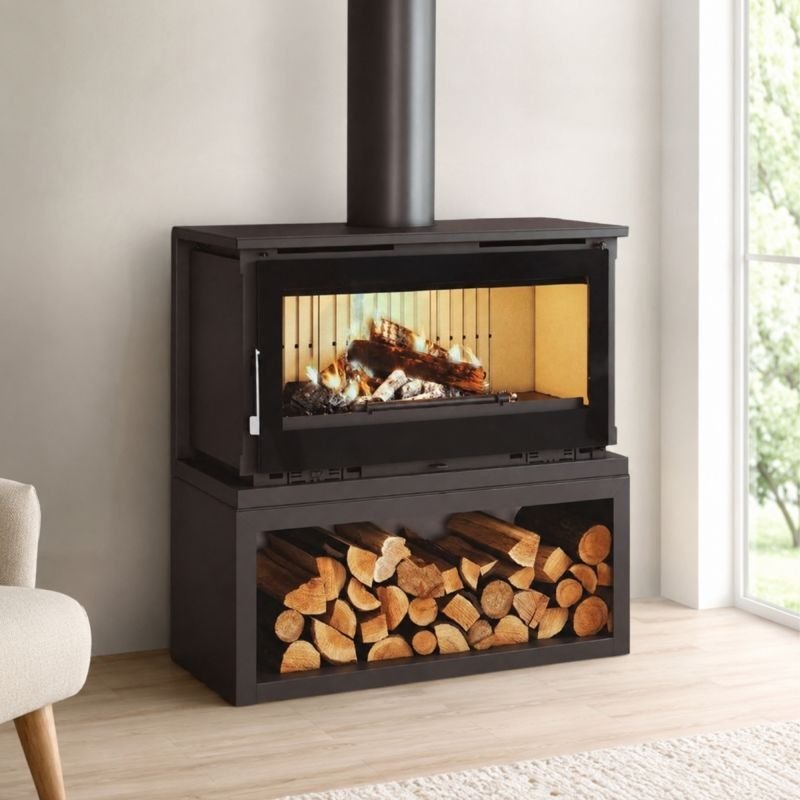 Poêle à bois raccordable avec bûcher – FIREMATIC Toronto – S 12.6 kW